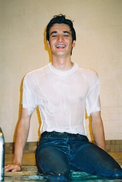 cotton pool shirt white swim in jeans